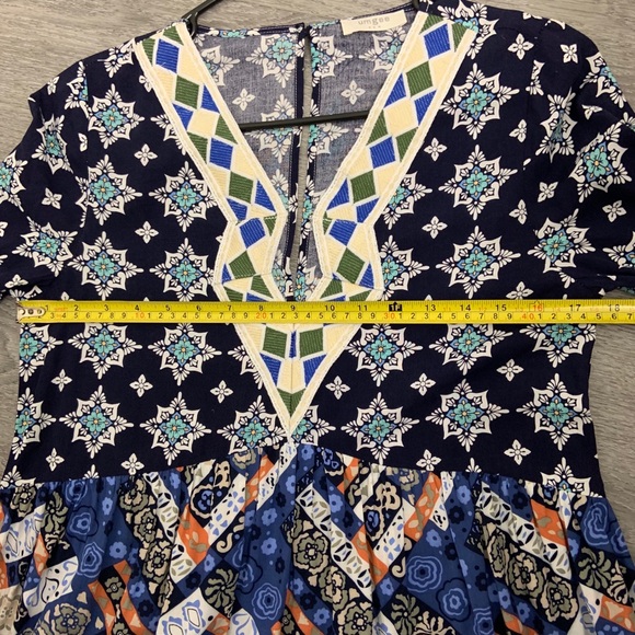Umgee Boho Embroidery Long Sleeve Tunic Dress - Picture 7 of 7